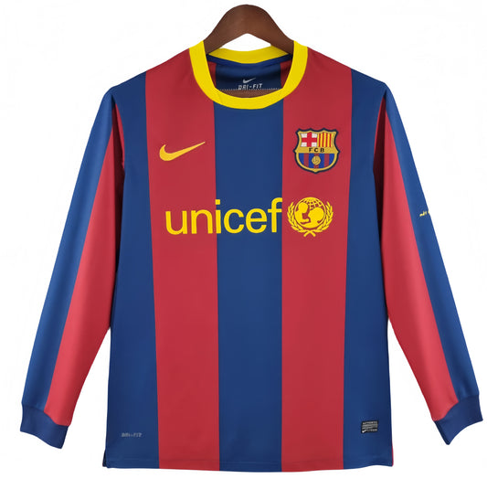2010/2011 Barcelona Long Sleeve UEFA Champions League Retro Home Shirt