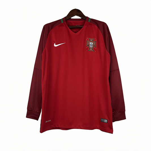 2016 Portugal Long Sleeve Home Retro Shirt