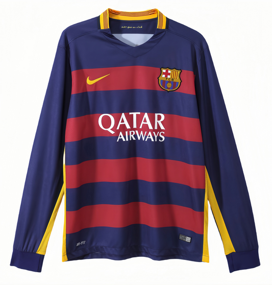 2015/2016 Barcelona Home Long Sleeve Retro Shirt