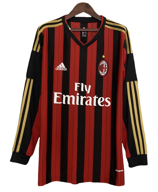 2013/2014 Retro Long Sleeve AC Milan Home Shirt