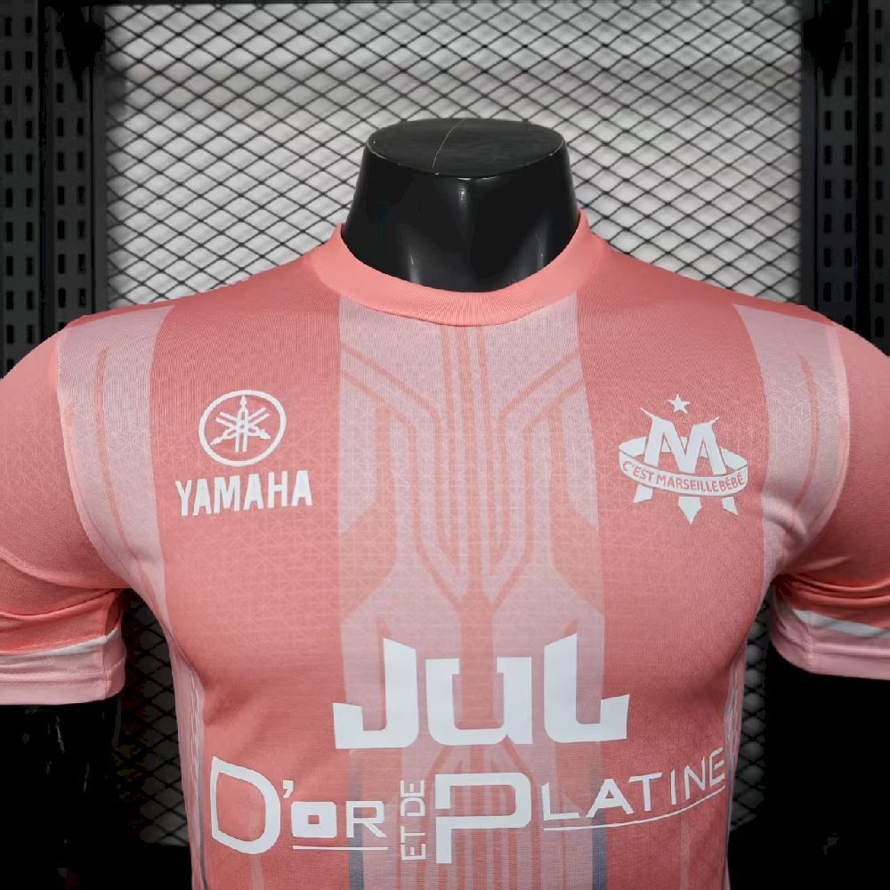 2025/26 Men’s Olympique Marseille Pink Jersey Player Version shirt（Player）