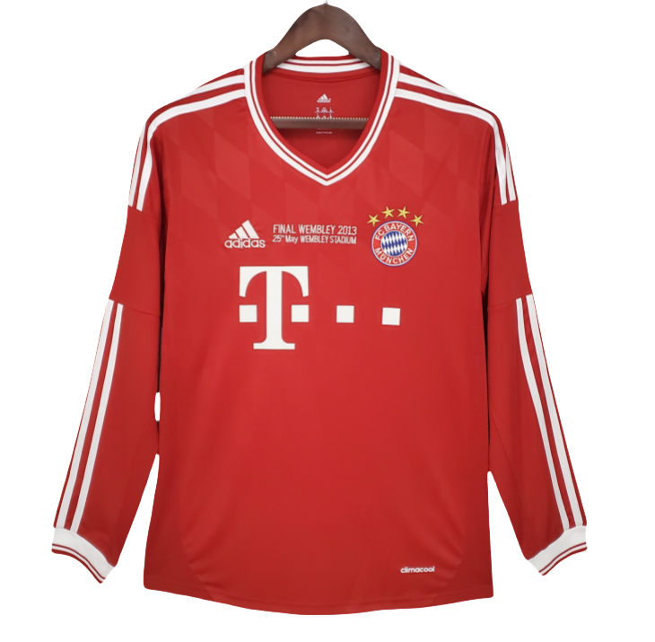 2013/2014 Vintage Long Sleeve Bayern Munich Champions League Home Shirt