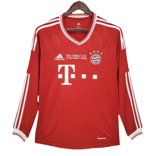 2013/2014 Vintage Long Sleeve Bayern Munich Champions League Home Shirt