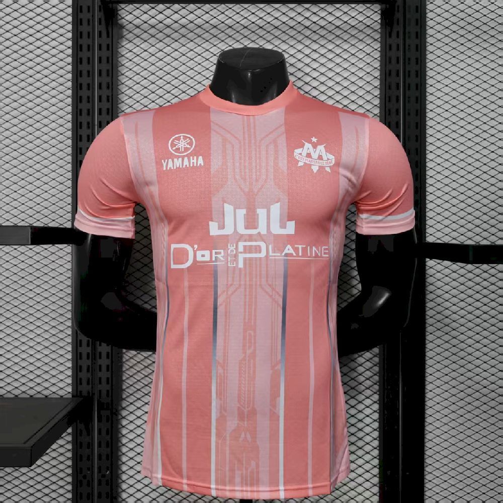 2025/26 Men’s Olympique Marseille Pink Jersey Player Version shirt（Player）