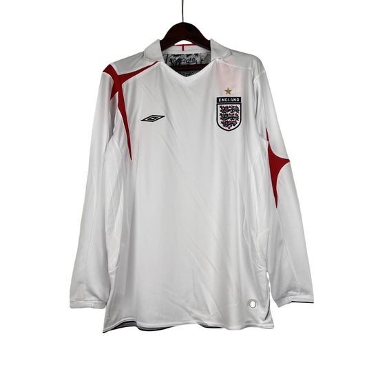 2006 England Home Retro Long Sleeve