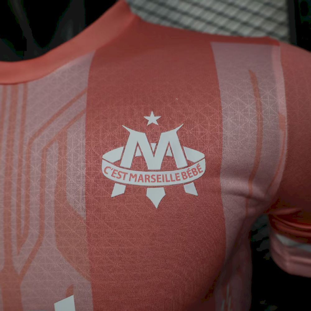 2025/26 Men’s Olympique Marseille Pink Jersey Player Version shirt（Player）