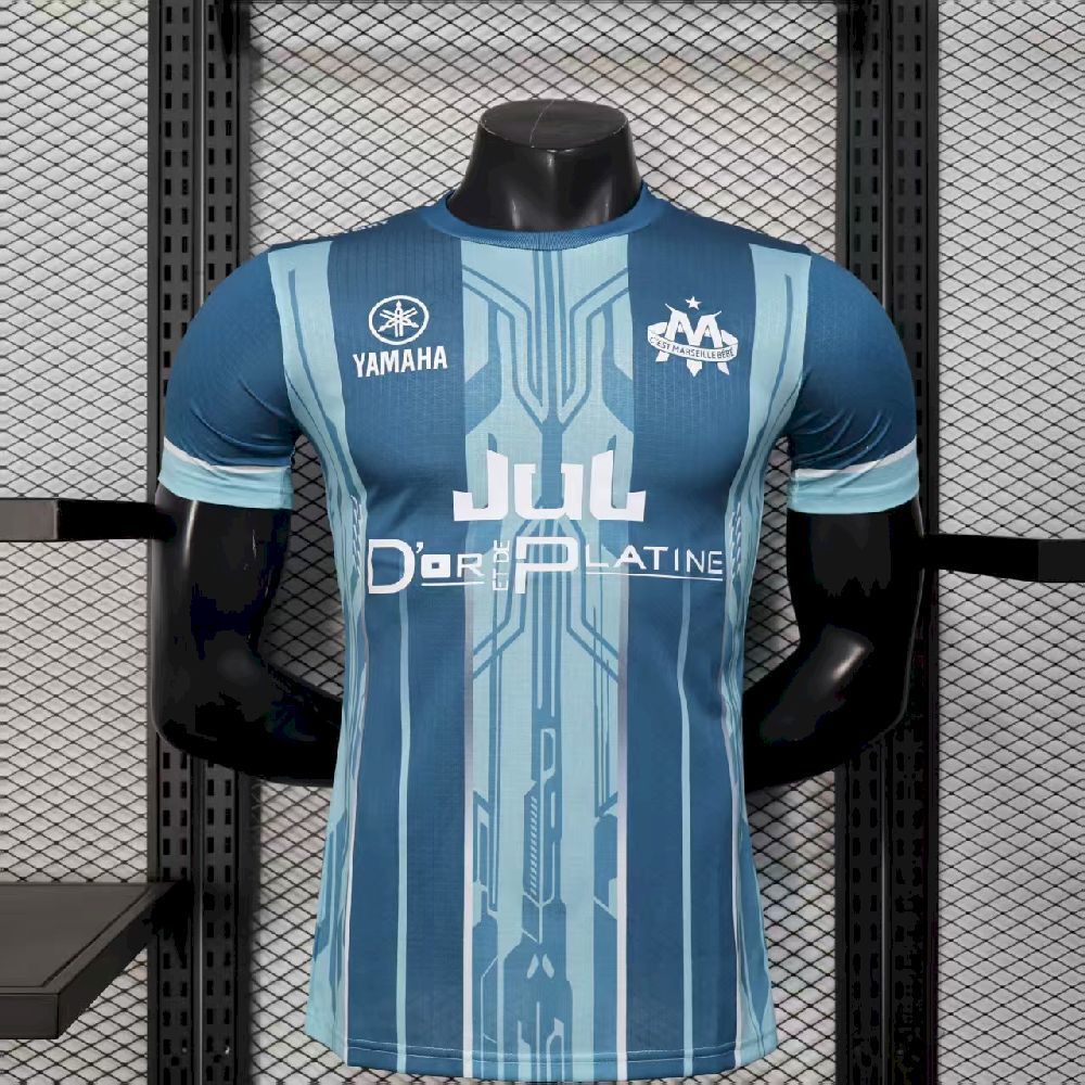 2025/26 Men’s Olympique Marseille Blue Jersey Player Version shirt（Player）