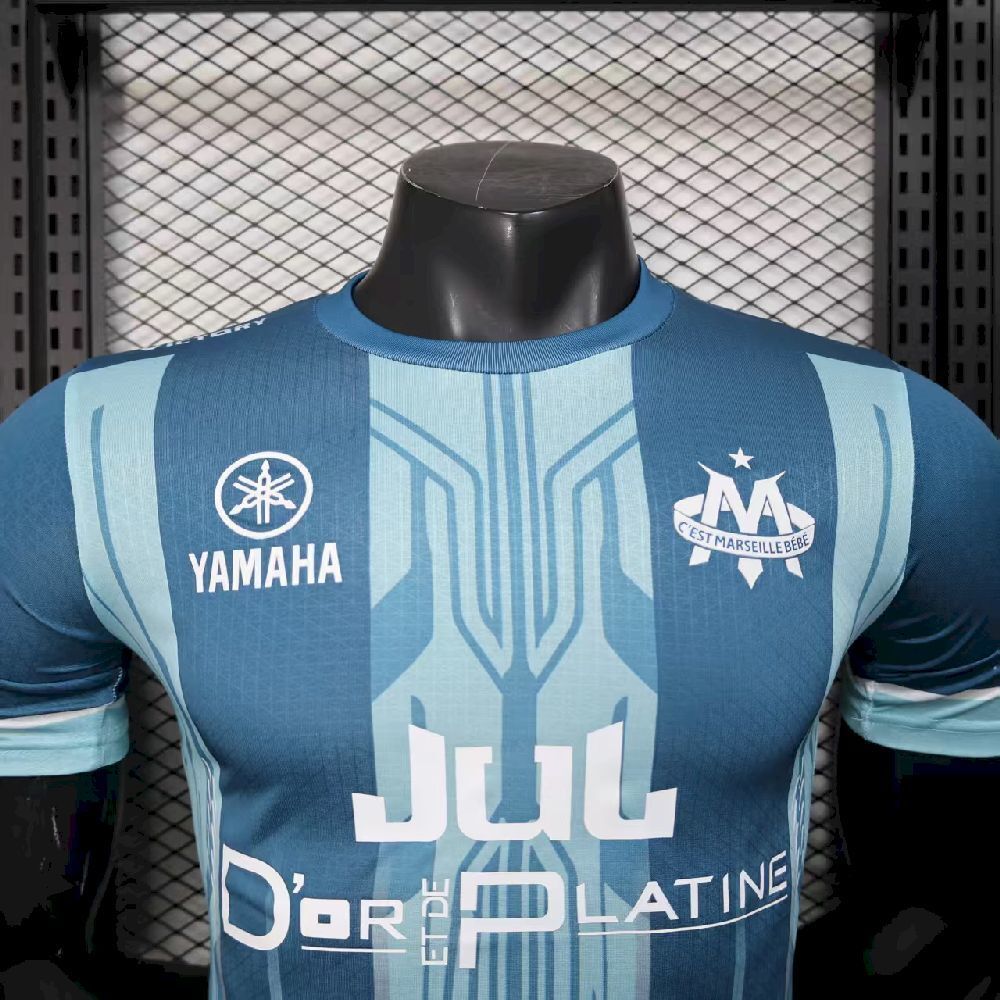 2025/26 Men’s Olympique Marseille Blue Jersey Player Version shirt（Player）