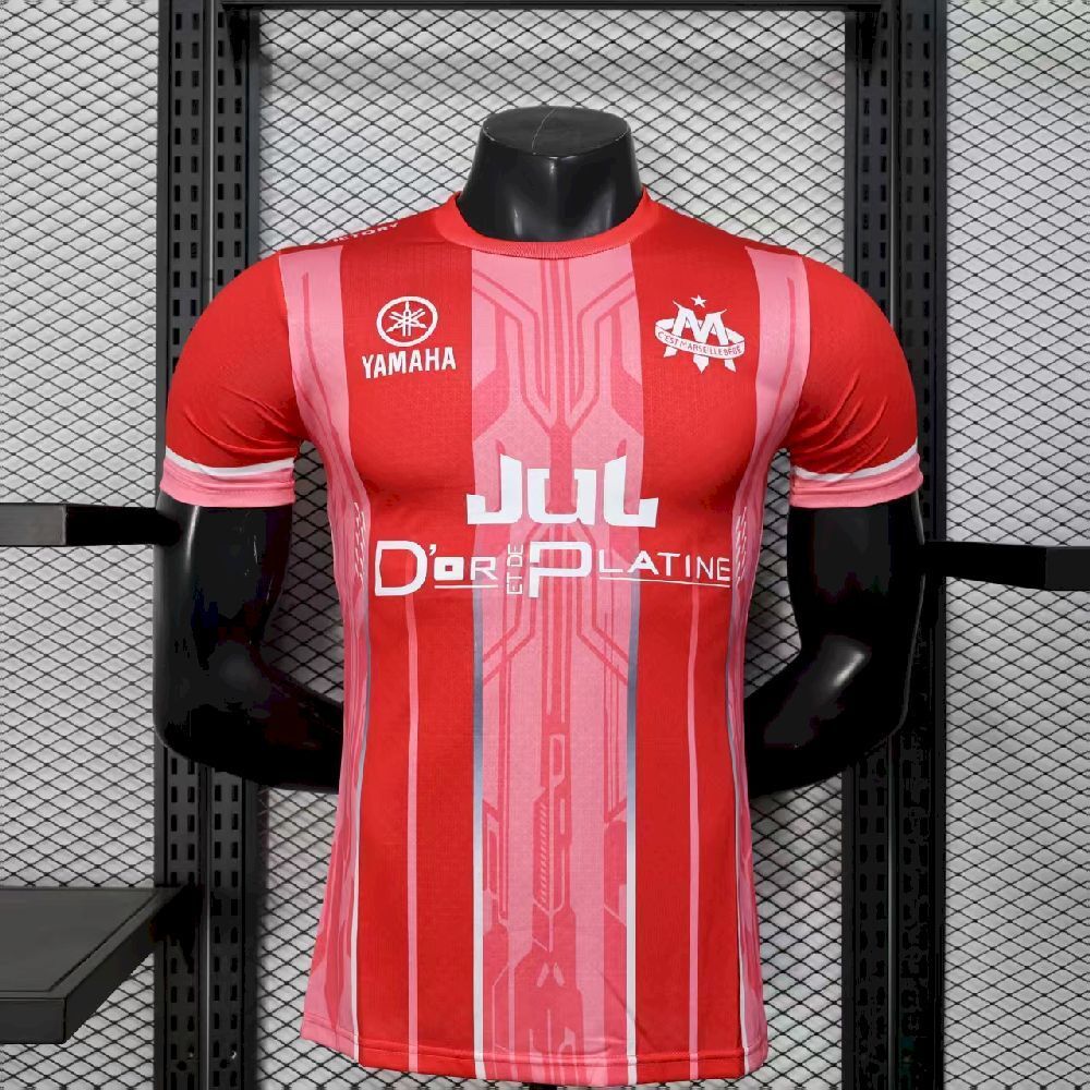 2025/26 Men’s Olympique Marseille Red Jersey Player Version shirt（Player）