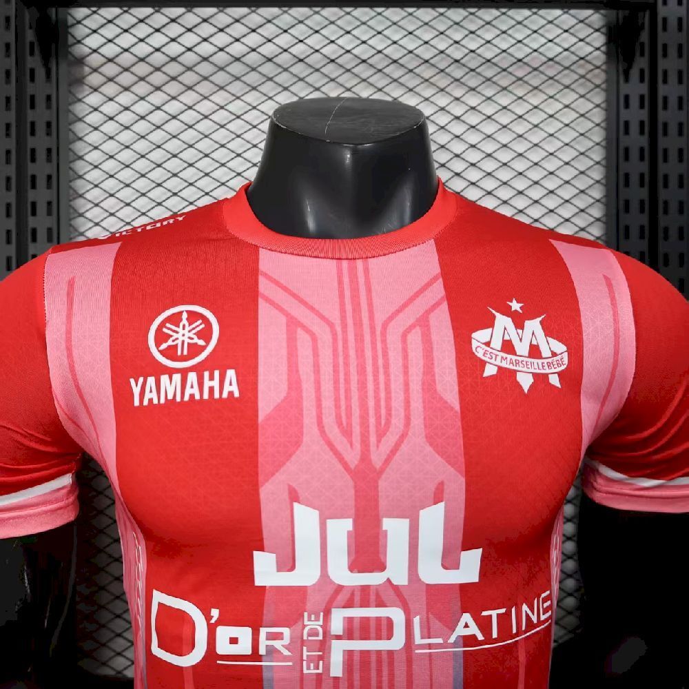 2025/26 Men’s Olympique Marseille Red Jersey Player Version shirt（Player）